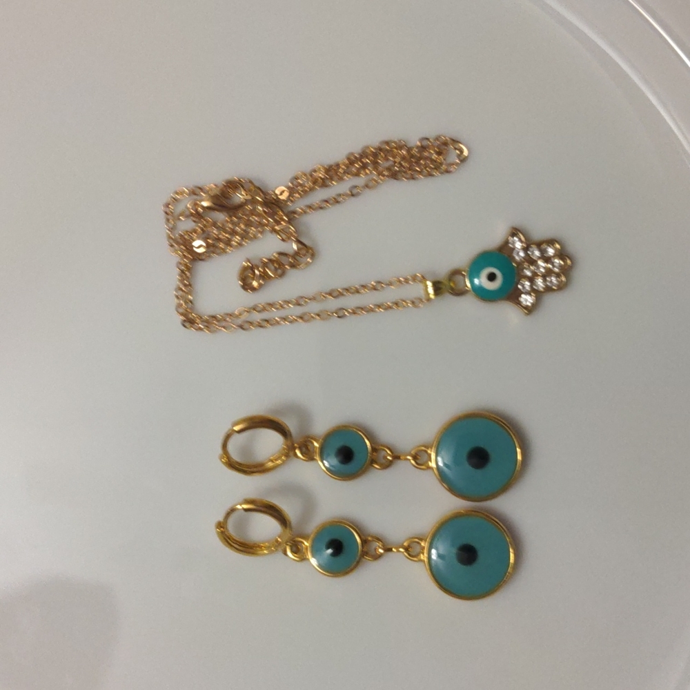 Turkish/Greek "eye" jewelry set
